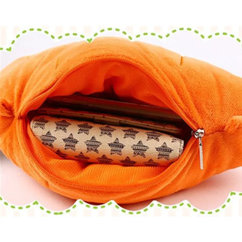 Kawaii Mini Carrot Plush Bag Small Crossbody Bag for Phone Small Items Storage Pocket Pouch Cute Purse