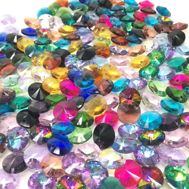 Wholesale 14mm Charm Colored Crystal Glass Satellite Shape Single Hole Loose Spacer Beads DIY Women\'s Earrings Jewelry 10PCS