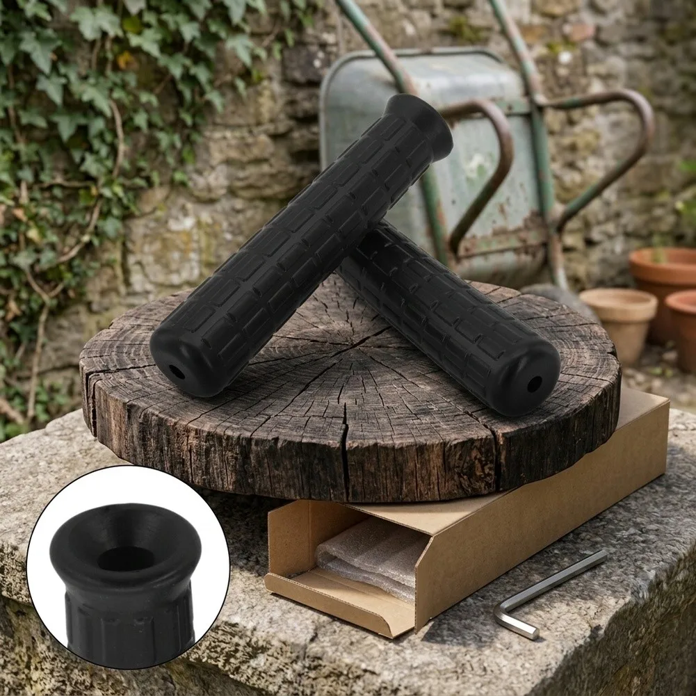 2 Piece Wheelbarrow Handle Cover Kit Made for Round Tube Mounting Provides Reliable Grip in Variable Conditions