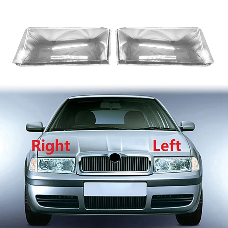 Tampa do farol transparente para Skoda Octavia, Shell do farol esquerdo, abajur, 3X, 2001, 2002, 2003, 2004