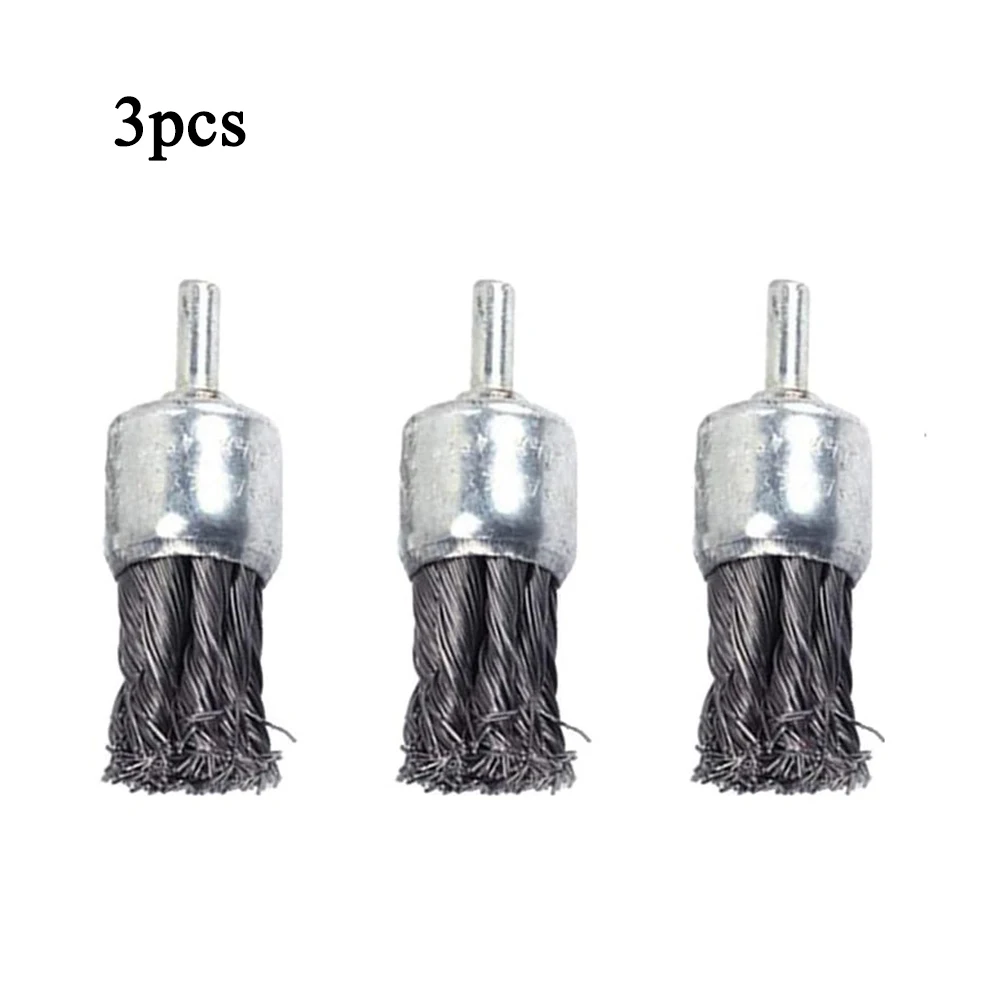 3pcs 25mm Steel Knot Wire Brush Rust Paint Removal Tools For Die Deburring Derusting Angle Grinder Cleaner Accessories