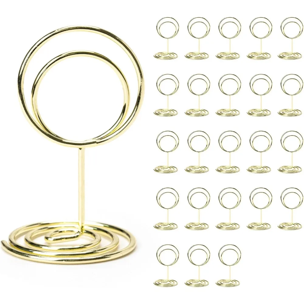 

24 Pcs Table Number Holders Mini Place Card Holders Photo Holders, Small Table Card Holders Stand Name Menu Clips for Wedding Ce