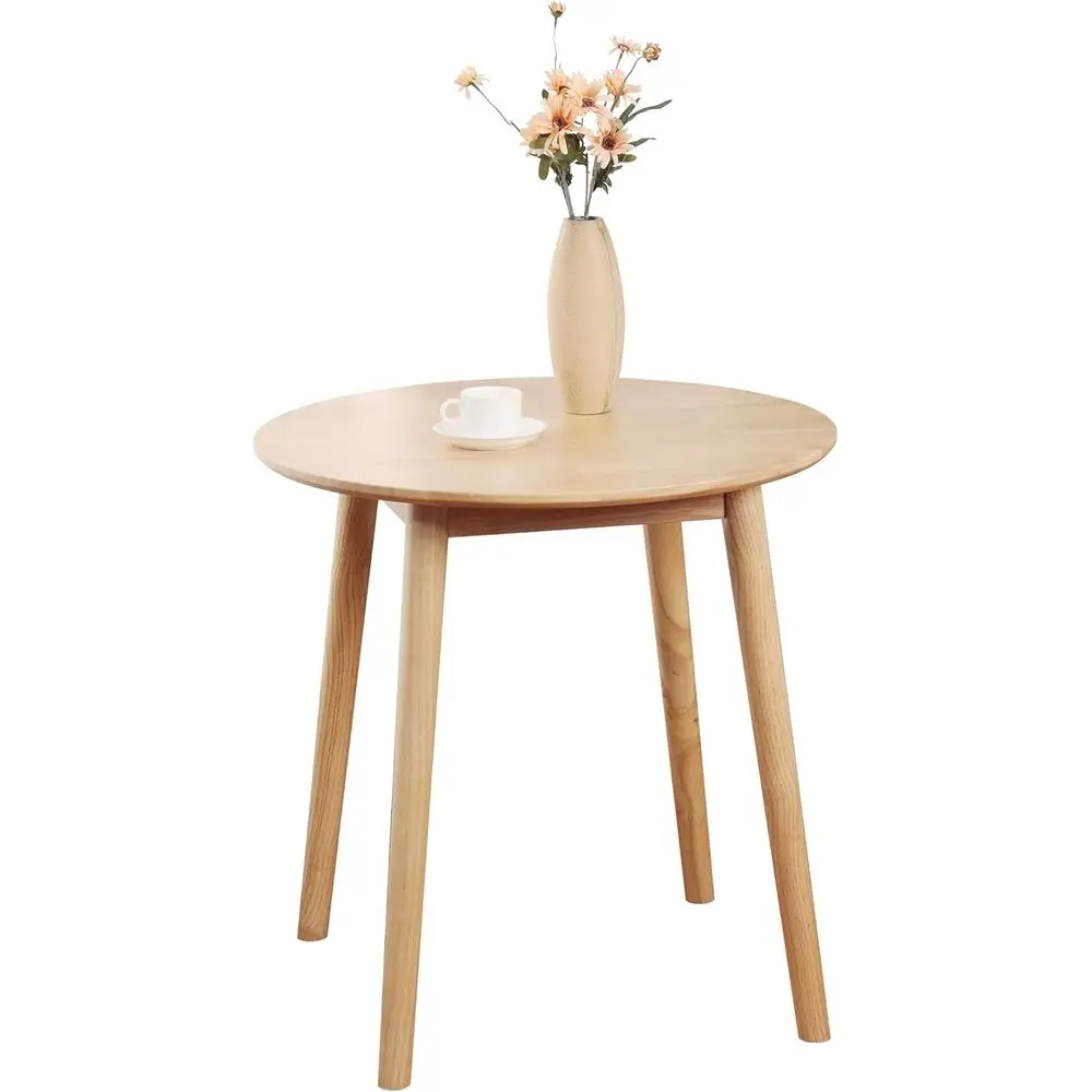 

Small Round Dining Table, Wooden Space-Saving Kitchen Dinner Table, Rustic Wood Dining Table, Century Modern Kitchen Table