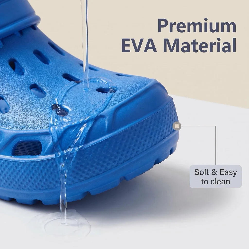 Atmungsaktive, hohle EVA-Herrensandalen, Slip-On-Freizeitschuhe, verstellbarer Riemen, leichte, rutschfeste Schuhe – Detail 7
