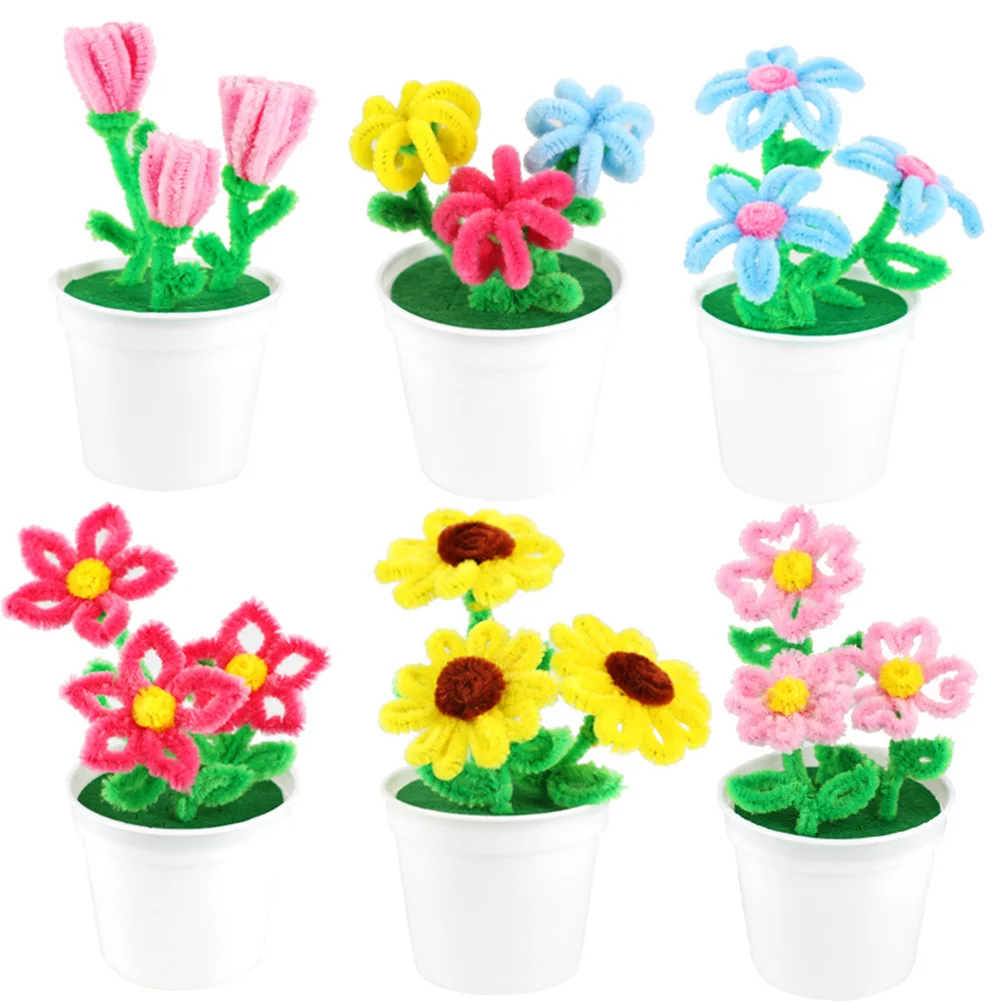 مجموعة أوعية زهور مكونة من 4 قطع للأطفال، متينة وعملية وعملية لعيد الأم والذكرى السنوية وتاريخ عيد الحب والنشاط الحرفي #5