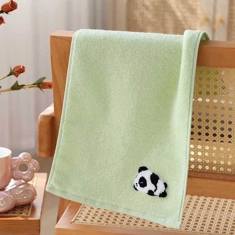 เด็กผ้าฝ้ายผ้าเช็ดตัวนุ่มดูดซับเด็กผ้าเช็ดตัวการ์ตูน PANDA ผ้าเช็ดตัวเด็กการดูดซับสูงไม่มี Lint ผ้าขนหนูขนาดเล็ก