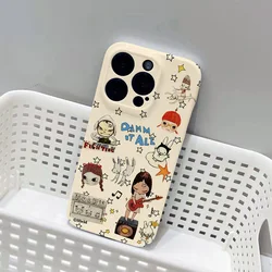 Cute Yoshitomo Nara Phone Case for iPhone 16 15 14 13 12 11 Pro Max XS XR XSMax 6 7 8 Plus Glossy Film Hard PC Cover