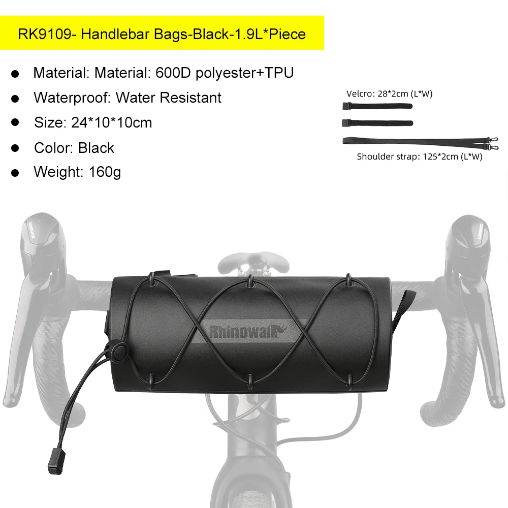 Rhiniowalk Fahrrad Lenker Tasche 100% Wasserdichte Tragbare Bike Rahmen Top Rohr Tasche 1,9 L TPU MTB Rennrad Radfahren Elastische tasche