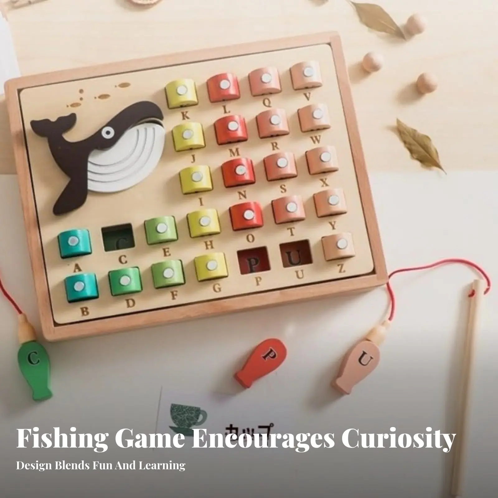 Attractive Alphabet Fishing Game Hand-Vision Coordination Attractive Fishing Game Alphabet Learning Toy Fine Movement Skills