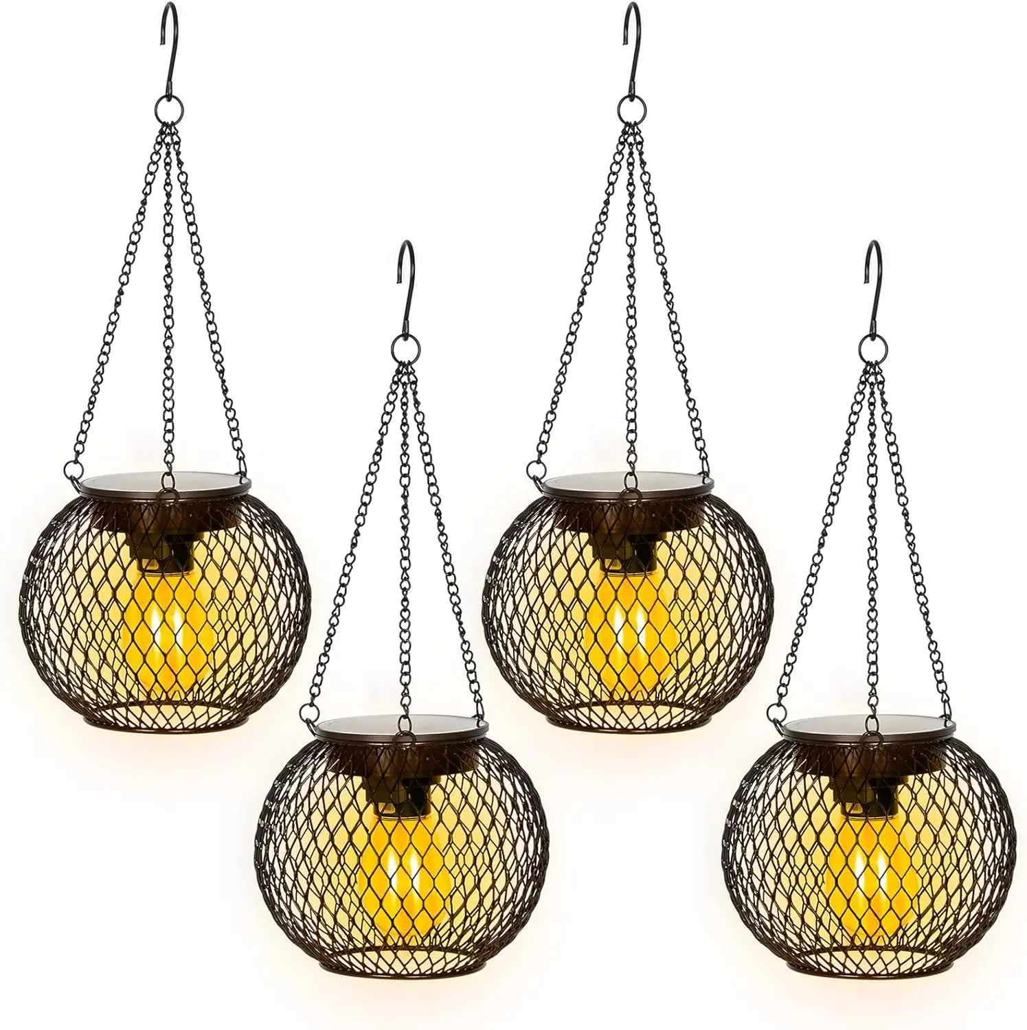 1/2/4PC Outdoor Solar Lantern Upgraded Hanging LED Solar Light Garden Decorative Waterproof Solar Tree Light for Yard Patio Path