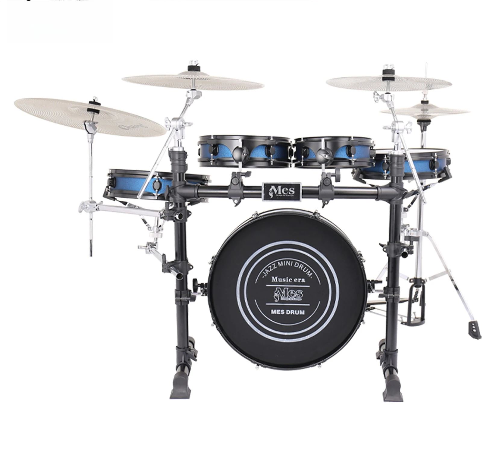 

Портативная барабанная установка Mute для детей, начинающих, взрослых, профессиональный джазовый барабан, 5 барабанов, 4 тарелки