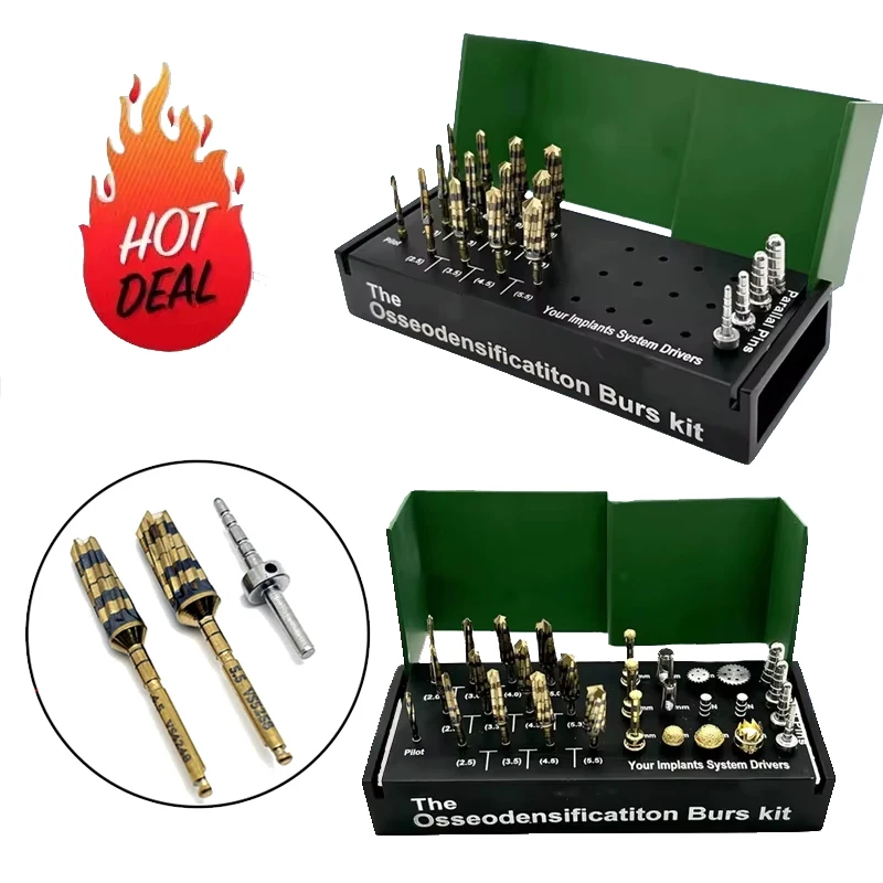 

Dental Surgical Implant System Drivers Osseodensification Burs Drills Maxillary Sinus Lift Kit Tools
