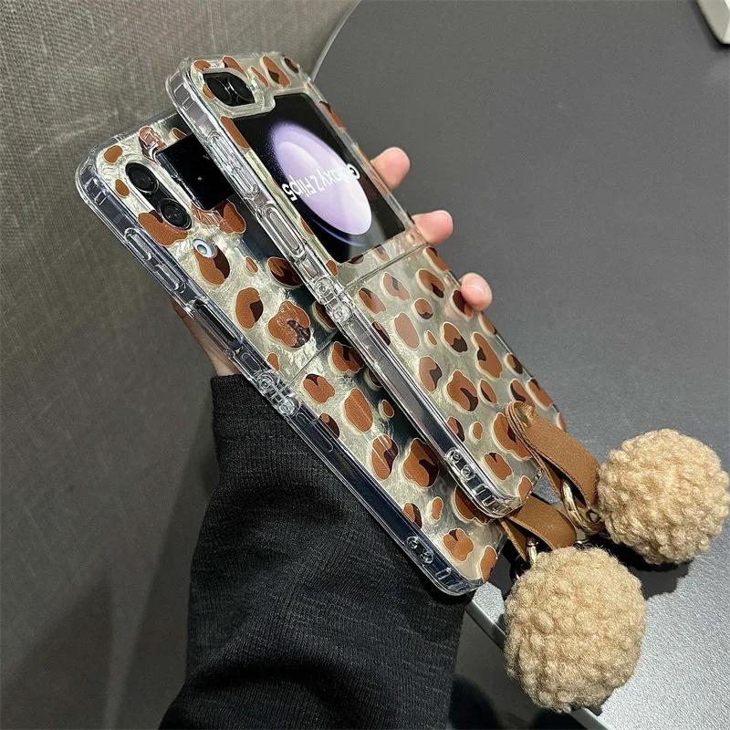 Creative Minimalist Leopard Print for Samsung Galaxy Z Flip 7 6 5 4 Protective Back Cover for ZFlip5 ZFlip6 ZFlip7 Case Shell