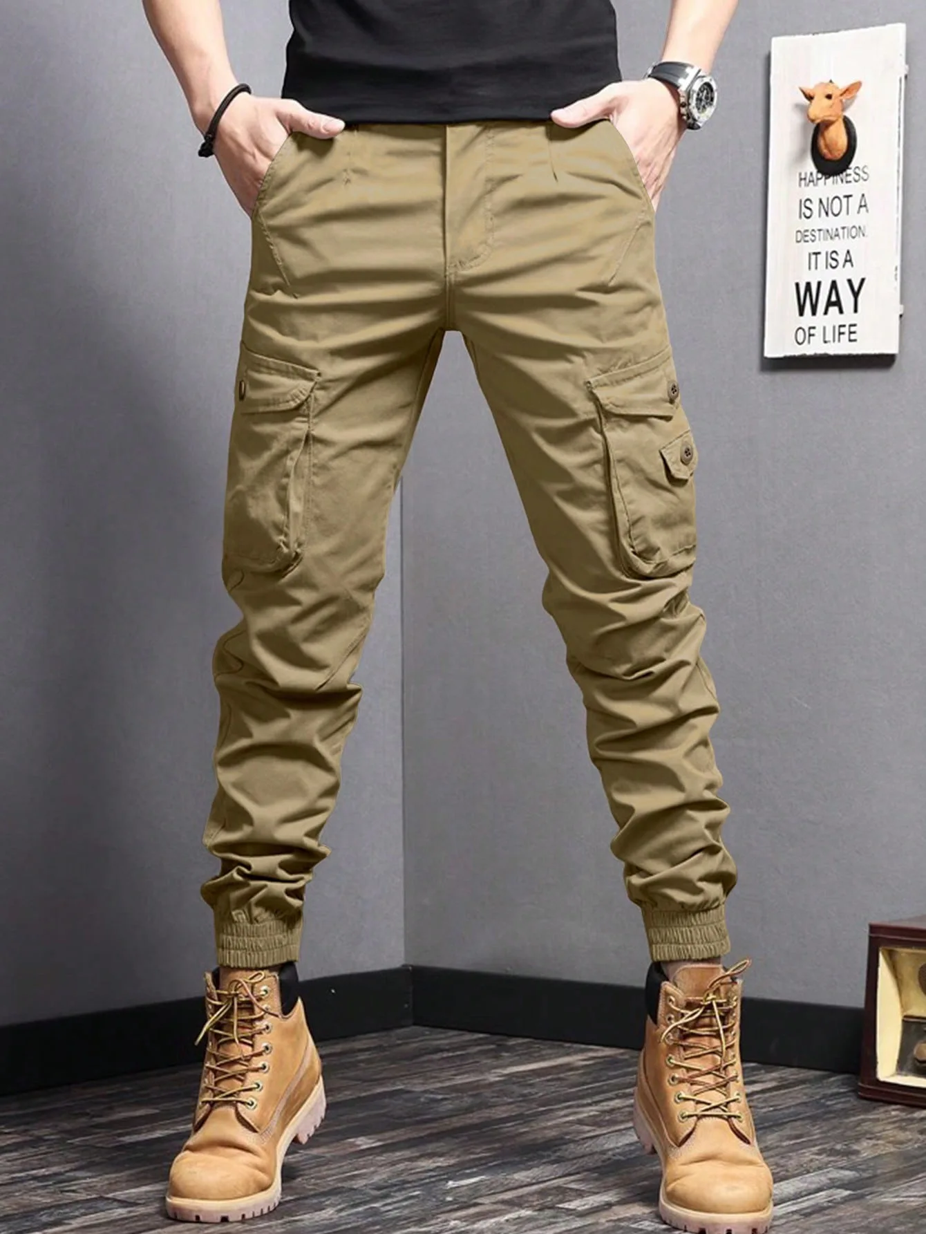 

Fashion High Quality Casual Sports Men's Calf Work Pants Streetwear Jogging Camouflage Pants