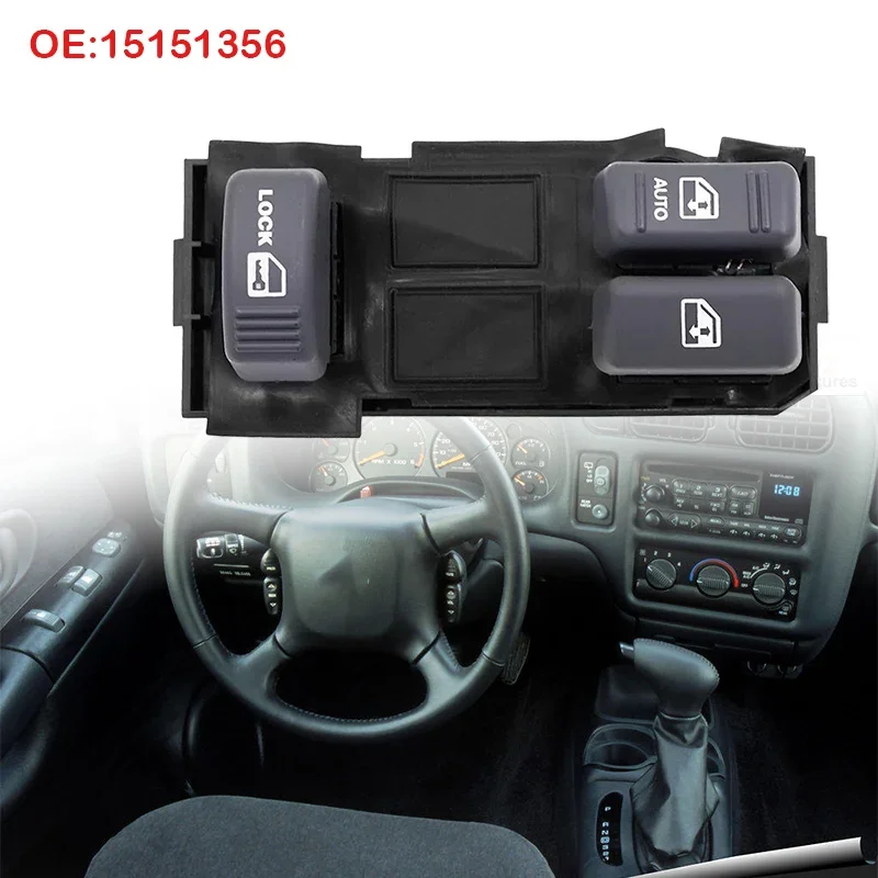 Interruptor Eléctrico de Control de Ventanas para Chevrolet Chevy Blazer S10 Tahoe GMC K1500 K2500 K3500 S-15 Sonoma Truck 15151356 Accesorios