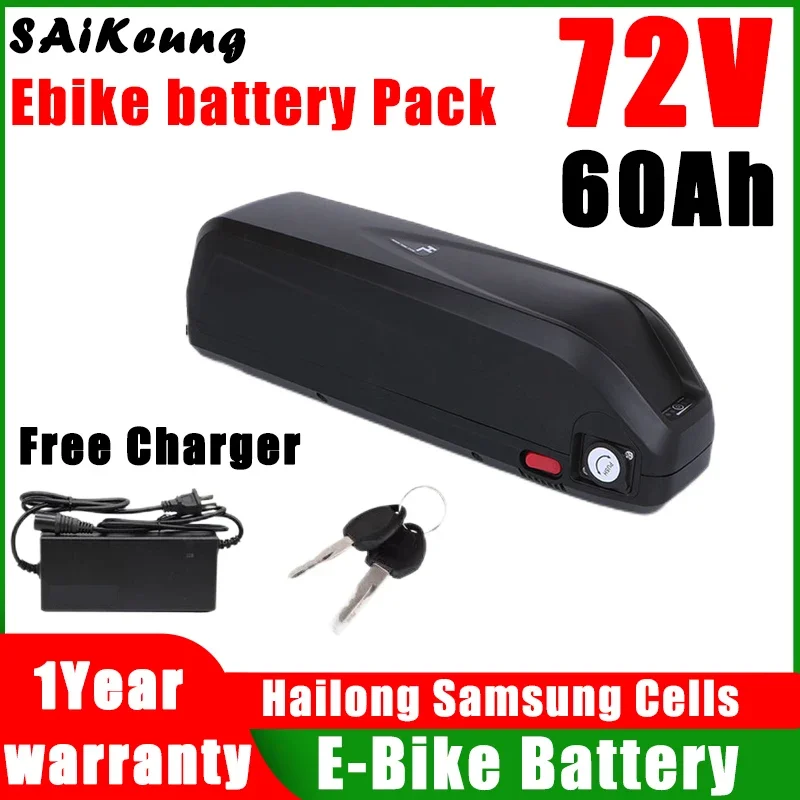 72V Lithium Battery Electric Bike 72V 20Ah 30ah 40ah 50ah 60ah Batterie Velo Bateria Para Bicicleta Electrica Hailong Batteries