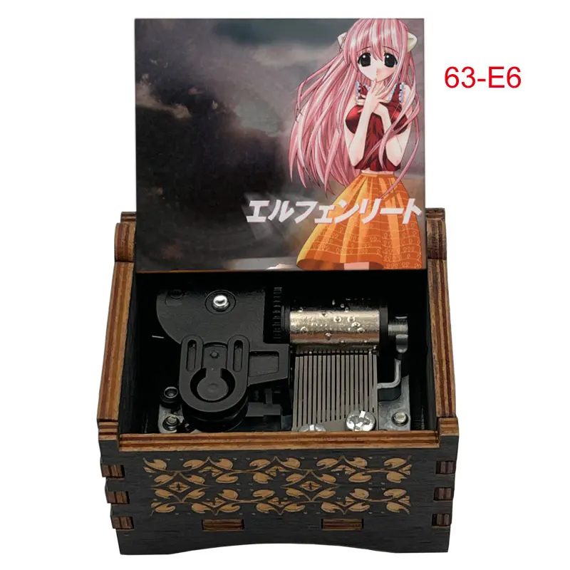 Elfen Lied Wooden Bronzing Music Box Lilium 18 Note Melody For Anime Fans New Year Christmas Birthday Valentine's Day Gifts