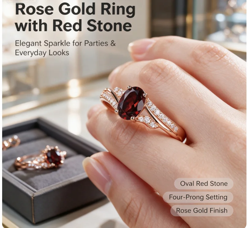 Fashion Geometric Cross Ring With Ruby Zircon Accessories For Women Wedding Promise Party Gift Finger Rings