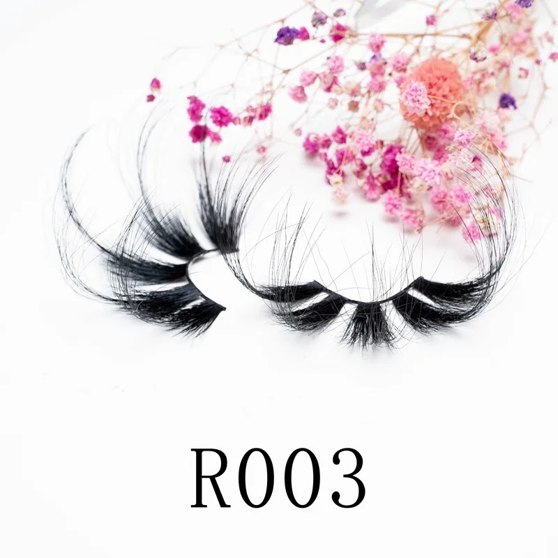 1 Pair Of R Series 60-70mm Mink Hair False Eyelashes Naturally Slim And Long Eyelash Extension