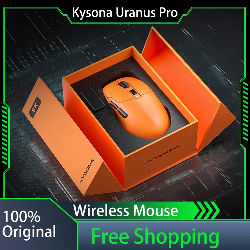 Kysona Uranus Pro Wireless Mouse PAW3395 54g Lightweight 8K Polling Rate 26000DPI Optical Sensor Laptop PC Gaming Accessories