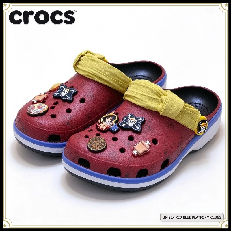 Cross Fashion Joint ONE PIECE Luffy Hole Shoes Summer Boys Non-slip Breathable Outdoor Beach Cool Slippers