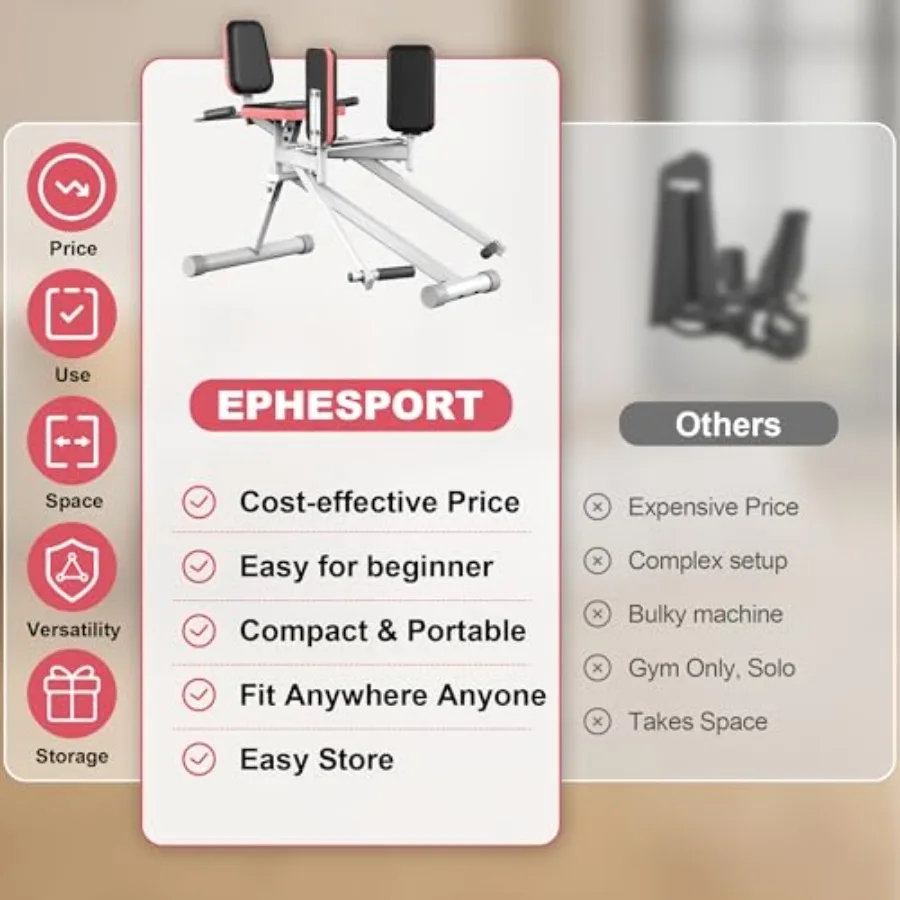 آلة إزالة الورك من EPHESPORT لصالة الألعاب الرياضية المنزلية مع شريط مقاومة الغنيمة آلة لصق مدمجة معدات تمارين الساق مع 2-Leve