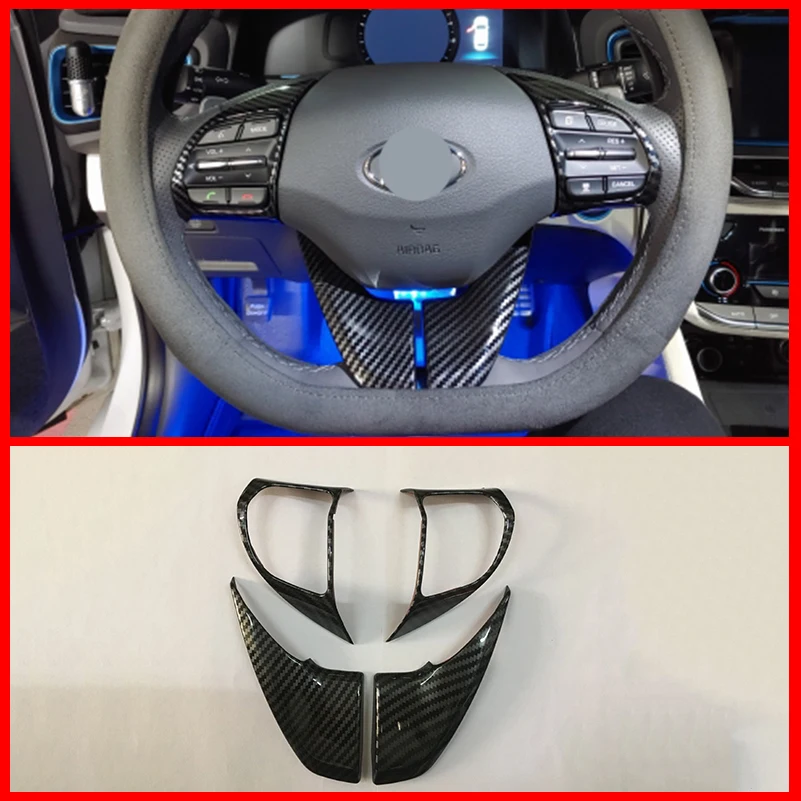

Car Interior Steering Wheel Button Decoration Cover Sticker Trim for Hyundai IONIQ 2016 2017 2018 Auto Accessories