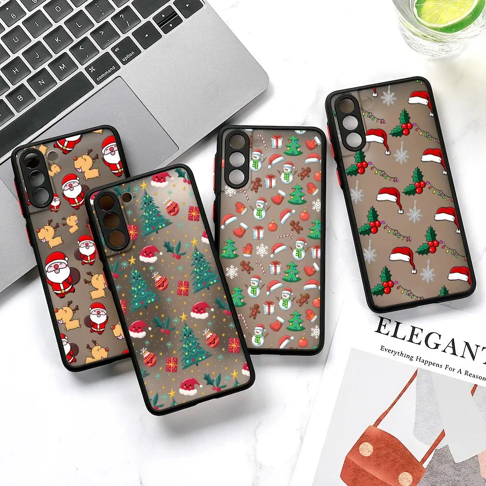 Merry Christmas New Year Gifts S23 5G Case For Samsung S22 S23 Ultra S20 S21 FE Case Funda Galaxy S21 S10 S9 S8 Plus Matte Cover