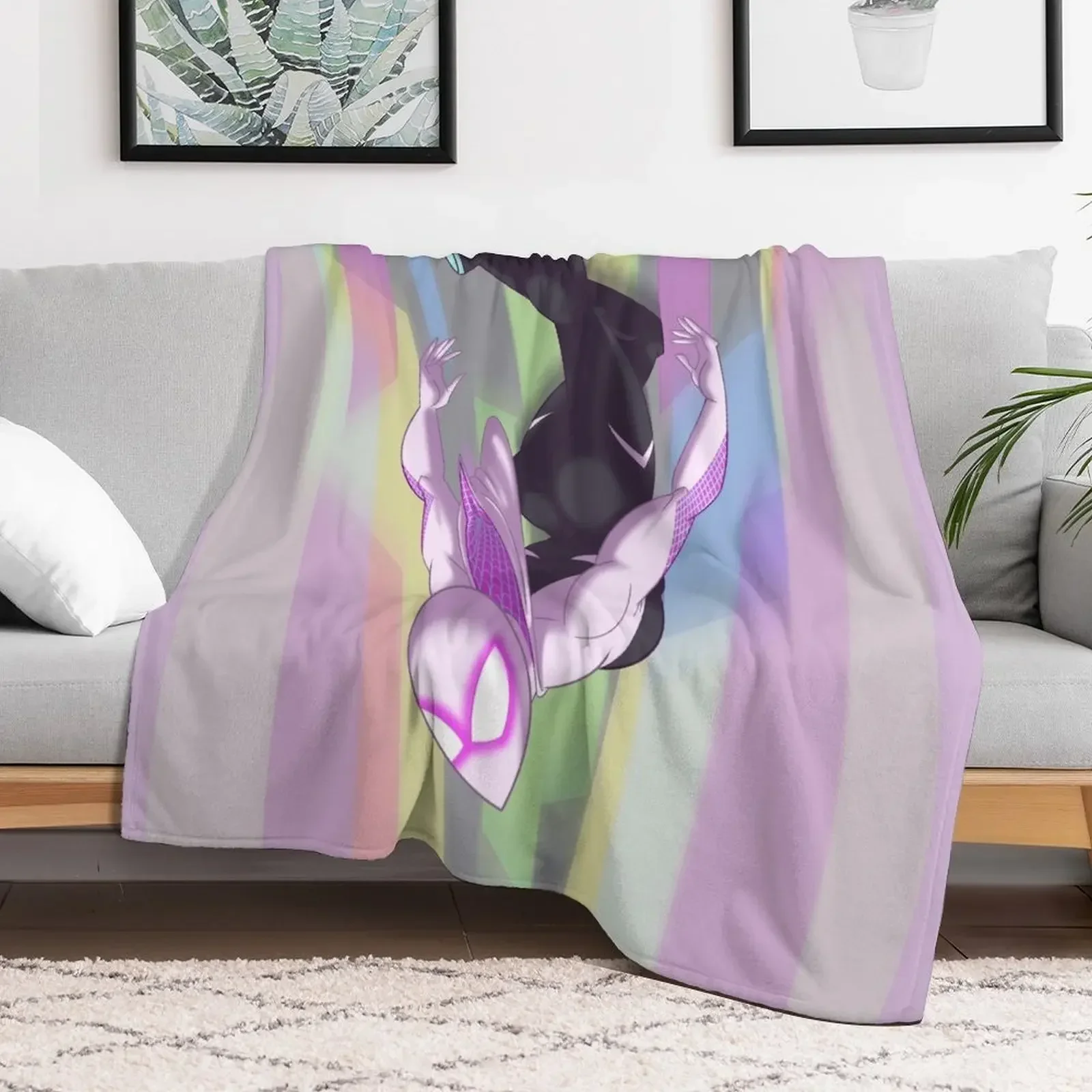 

Spder-Gwen Dive Throw Blanket Flannels Flannel Fabric Hairys Blankets