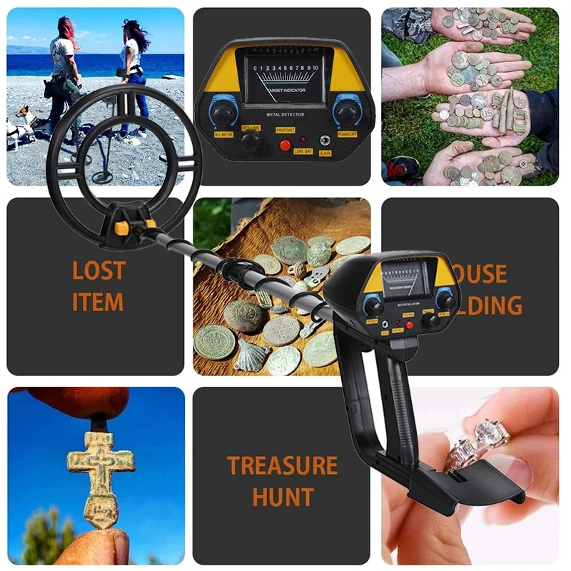 MD940 Lightweight Metal Detector with Waterproof Search Coil Gold Finder Treasure Hunter Sensitivity Metal Detectors