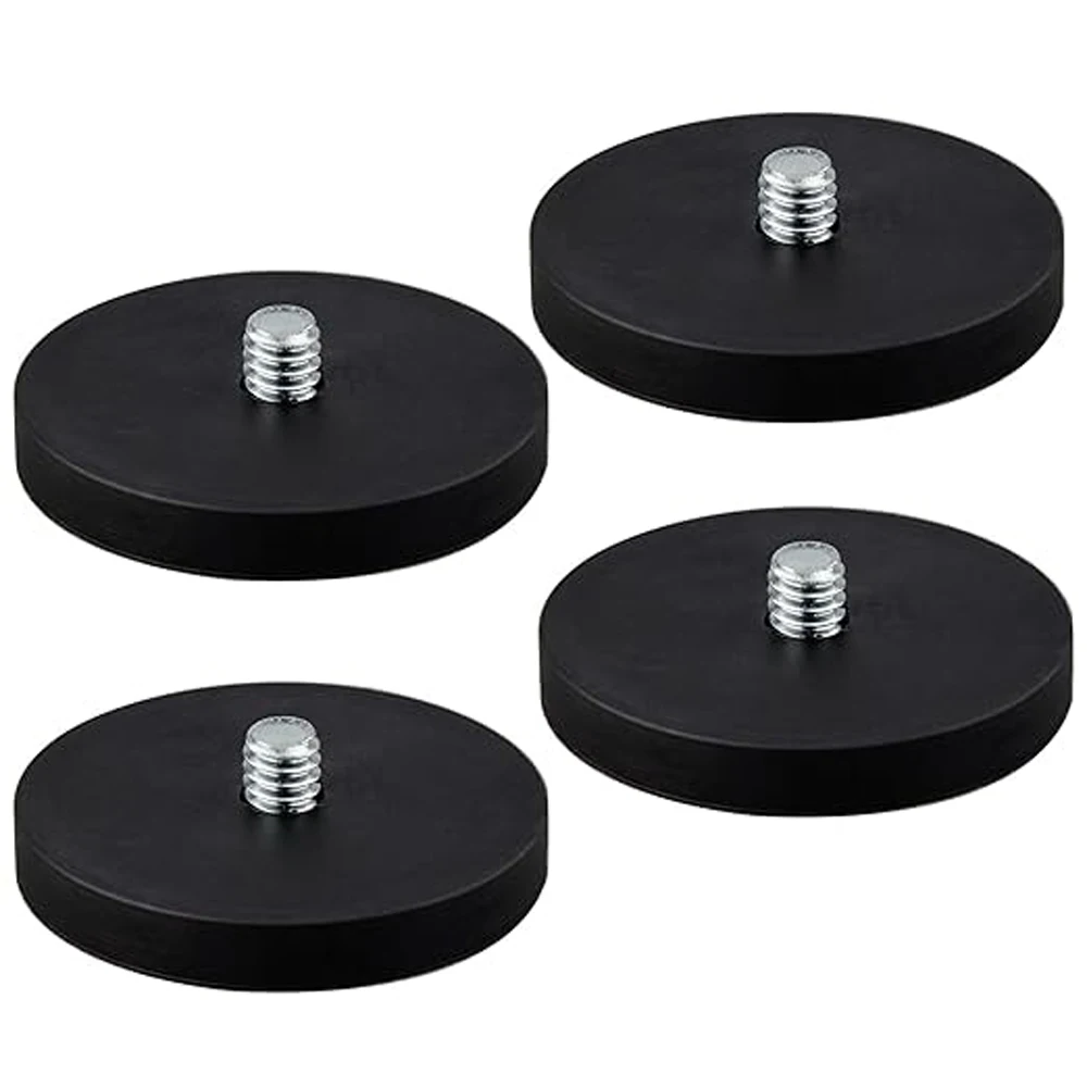 1/2/4pcs D43-88mm 1/4 Bolt Magnetic Camera Mount Rubber Magnets with Threaded Stud for Action Camera Tool for Cellphone