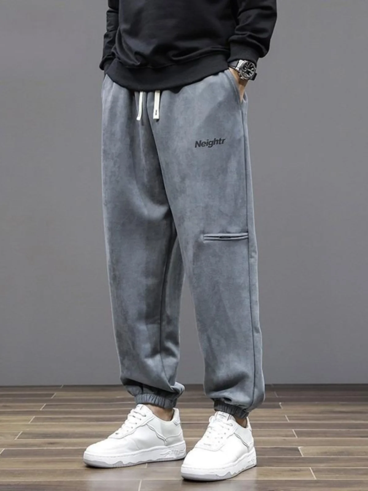 

Мужские повседневные хлопковые брюки свободного кроя, прямые брюки в стиле High Street, модные свободные длинные брюки для осени и зимы