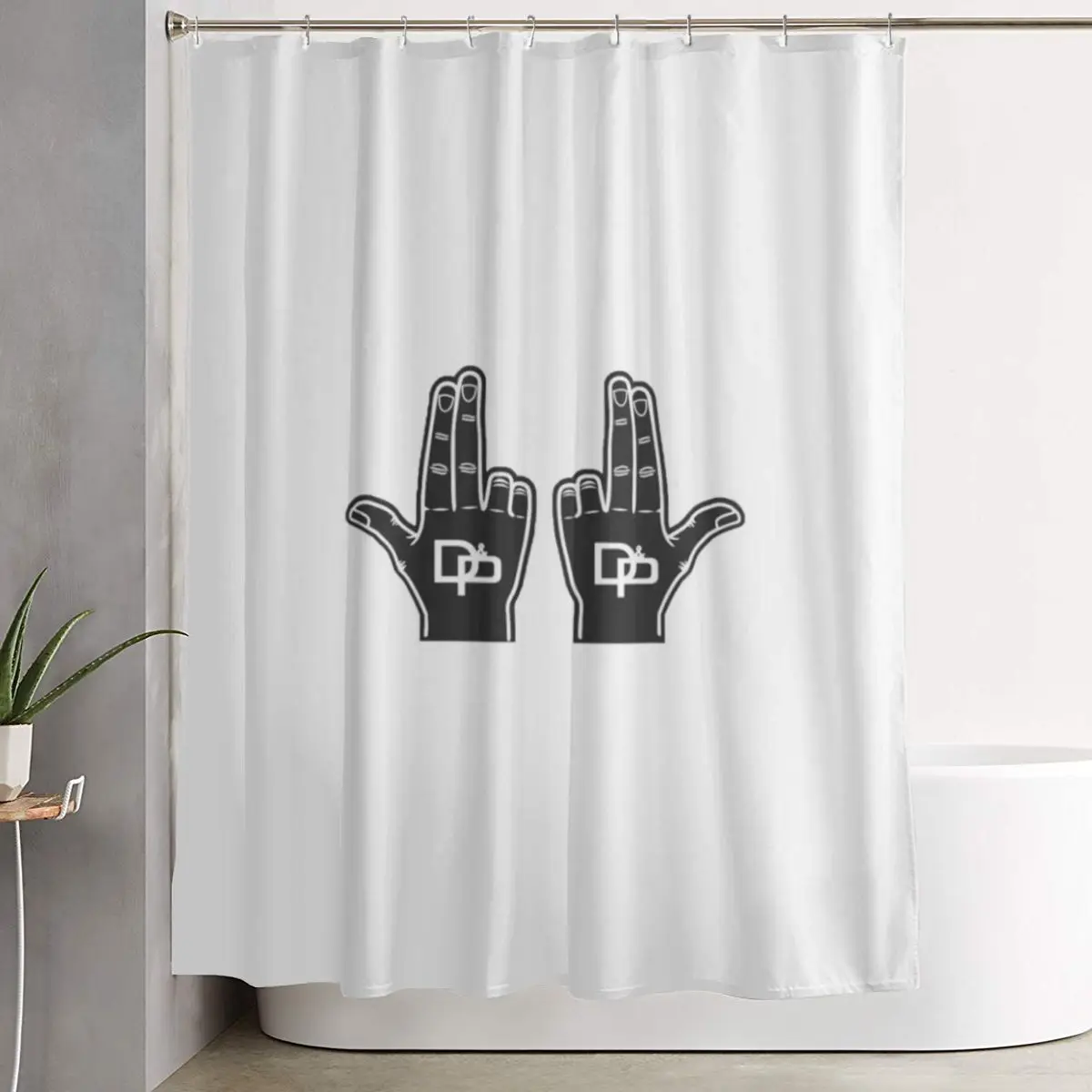 

Водонепроницаемая шторка для душа Giant Glove JUL из полиэстера с крючками