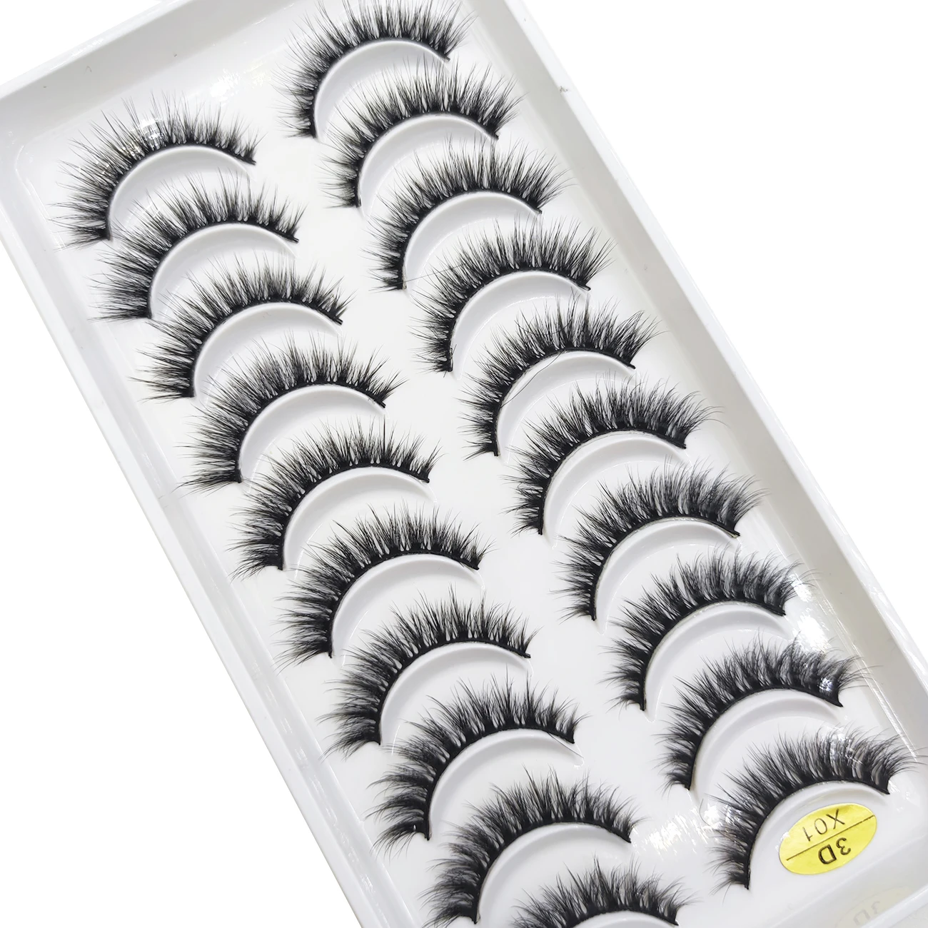 10 Paar 3d Natuurlijke Nertswimpers Korte Valse Wimpers Rommelige Zachte Wimpers Make-Up Faux Cils Maquiagem Cilios H13