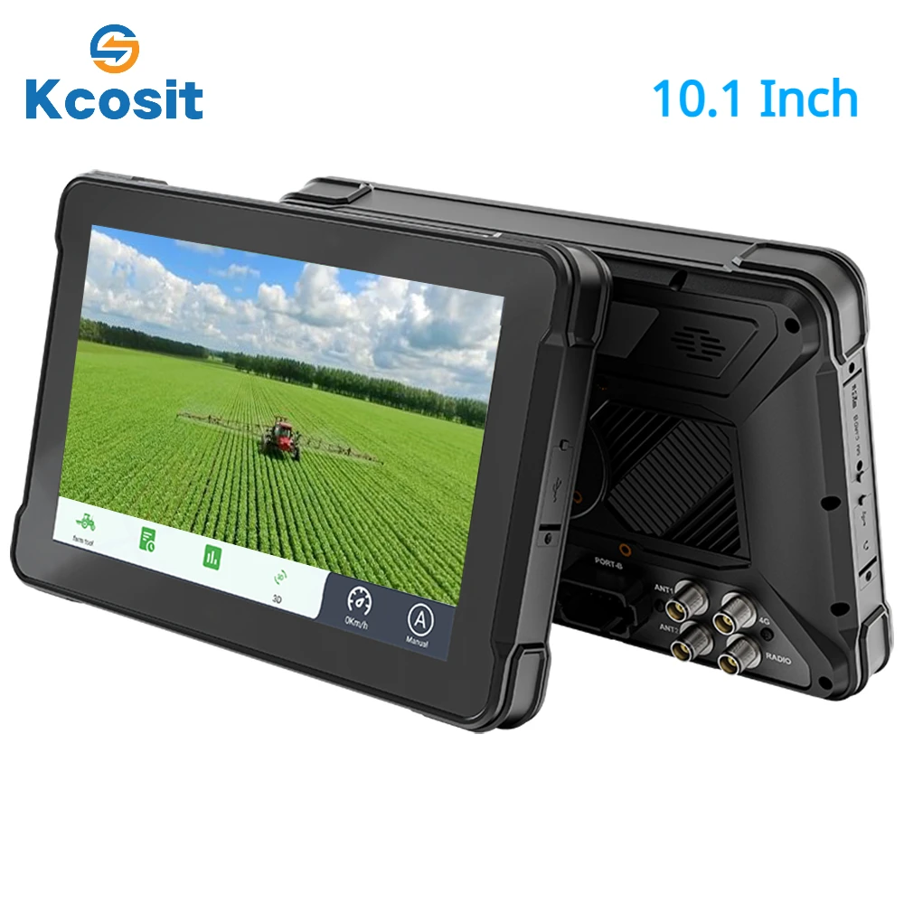 Kcosit K200A wytrzymały wbudowany komputer z systemem Android traktor tablety pojazd 10 cali 1000 nitów Qualcomm RTK GNSS CANBUS bez baterii