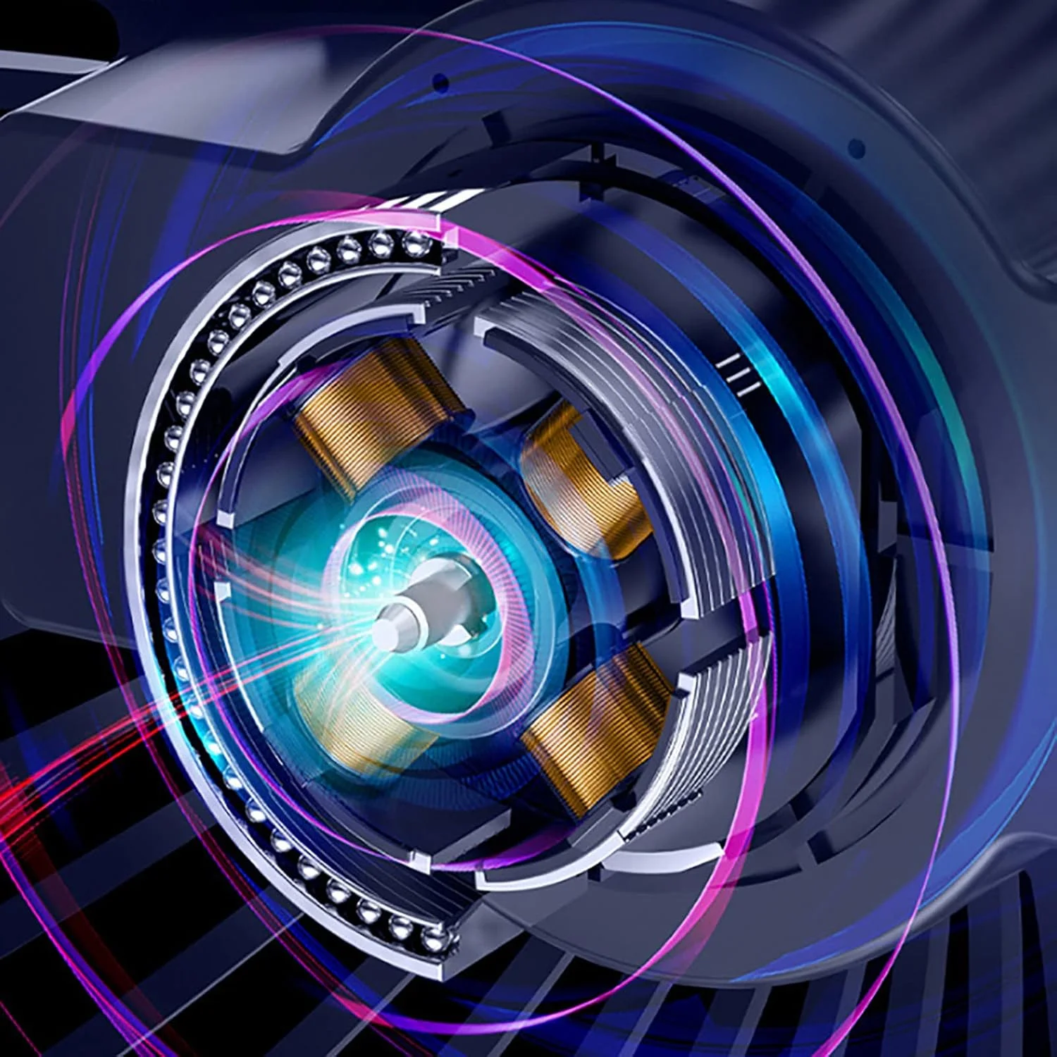 ° Adjustment Direction Multi- Car Fan, Equipped with Quiet Motor and 5 Blades, Supporting 3 Speed Adjustment and Color Atmosphe