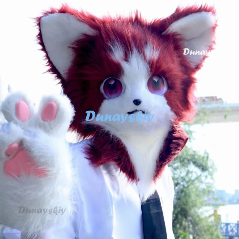 Fursuit-Costumes de cosplay d'animaux à fourrure, ensembles de sauna Kigurumi, beurre de chien, chat, mignon, 303