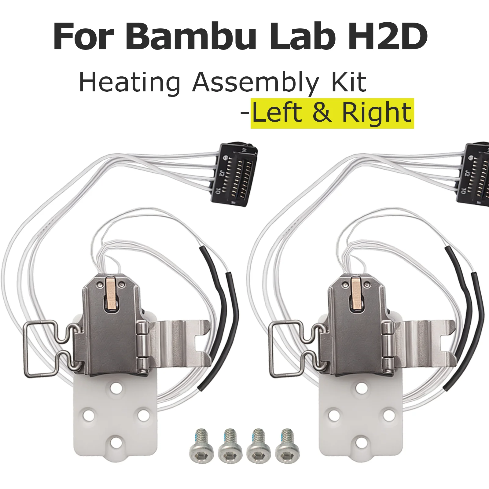 For Bambu Lab Upgrade Zirconia H2D H2C Left Hotend Heating Assembly Ceramic Bambulab Hotend Mounting Kit High Temp Resistance