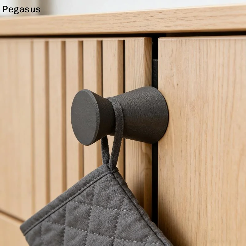 [S]Durable Sound Absorbing Hooks No Drill Needed for Organizing Coats Bags Towels Bedroom Office Garage