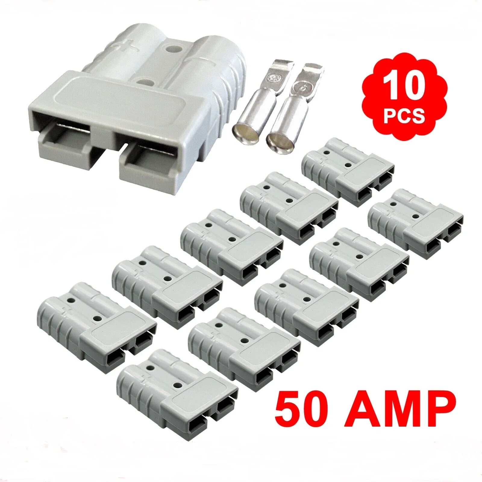 5/10Pcs 50A For Anderson Style Plug Connectors DC For Power Tool Charger Battery Car RV Solar Panel Electronic Power Accessories