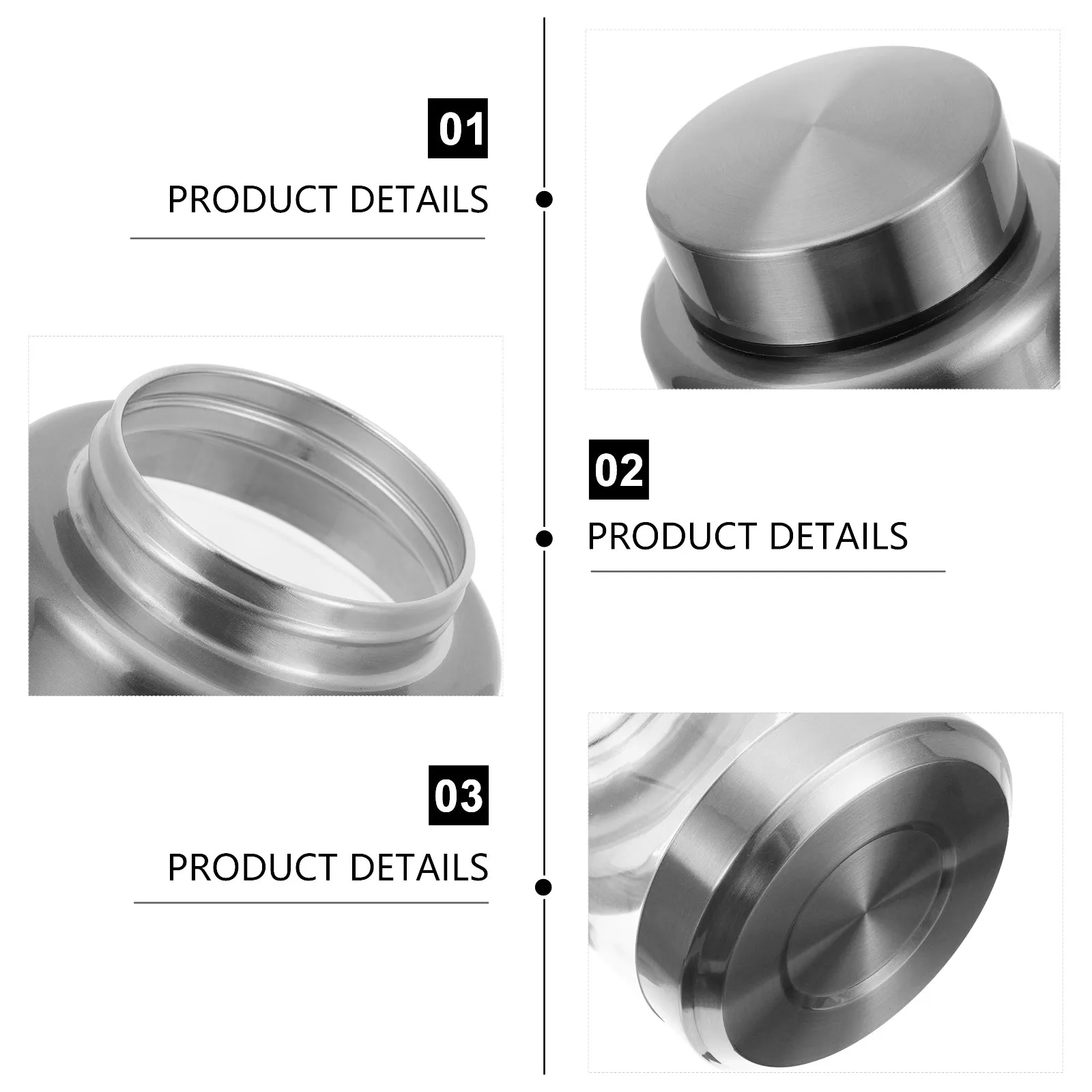 Stainless Steel Airtight Food Storage Jar Sealed Kitchen Canister for Coffee Tea Rice Nuts Cereal Beans Honey