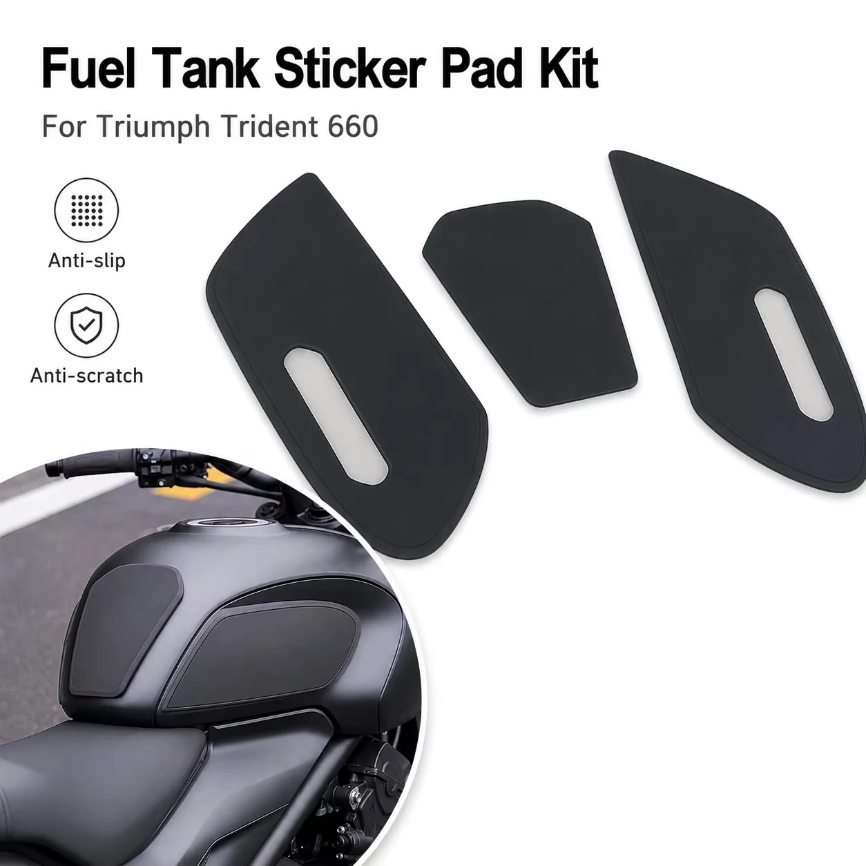 Fuel Tank Grip Pad Motorcycle Anti-Slip Anti-Scratch Sticker Compatible With Triumph Trident 660
