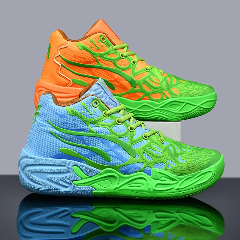 

Basketball Shoes for Men Soft Lightweight Training Field Anti Slip Shock-Absorbing Breathable Cofmortable High-top Sneaker Man