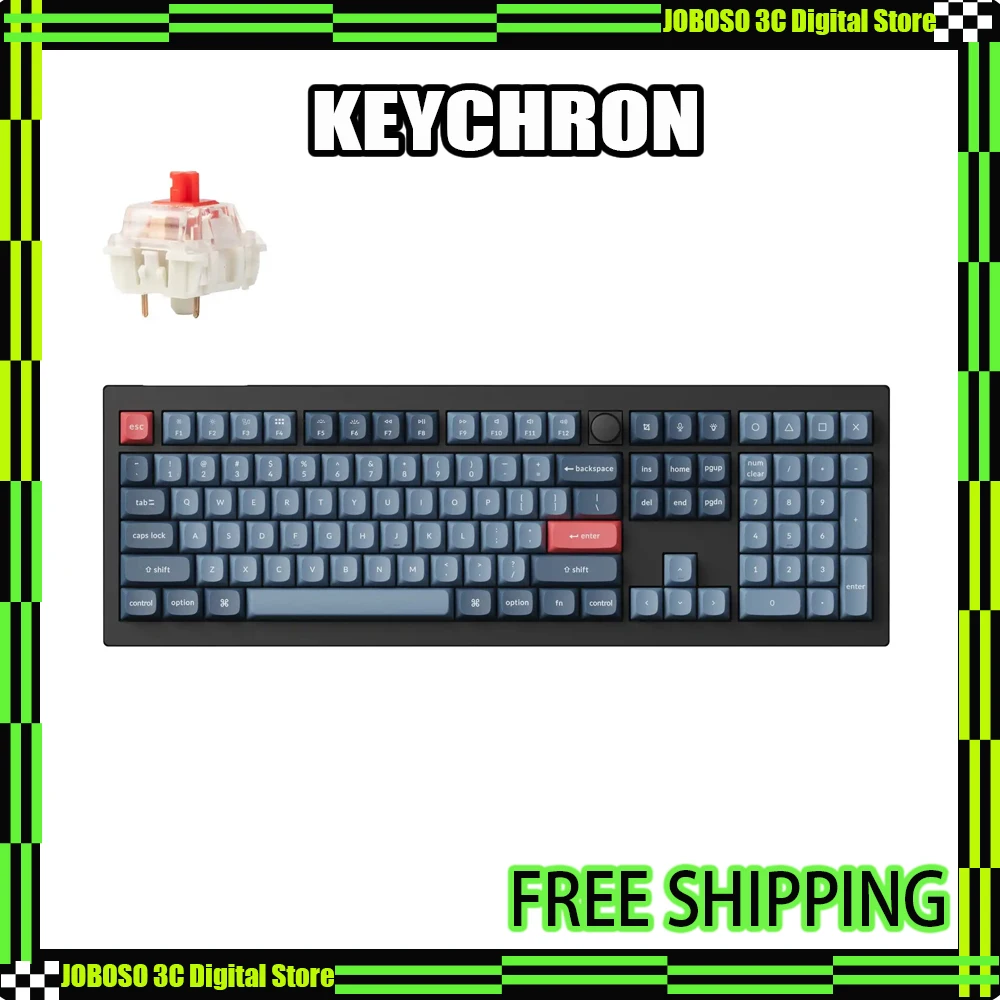 

Механическая клавиатура Keychron V6 Max, беспроводная игровая клавиатура с RGB-подсветкой и переключателями Gateron, поддержка Mac/Win, QMK/VIA, настраиваемые аксессуары