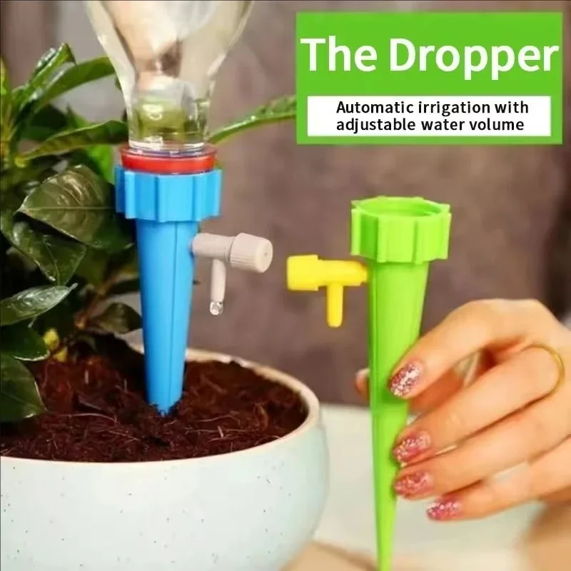 Self Watering Spike Automatic Drip Irrigation System Adjustable Auto Water Dripper Device For Greenhouse Garden Flower Potted Pl