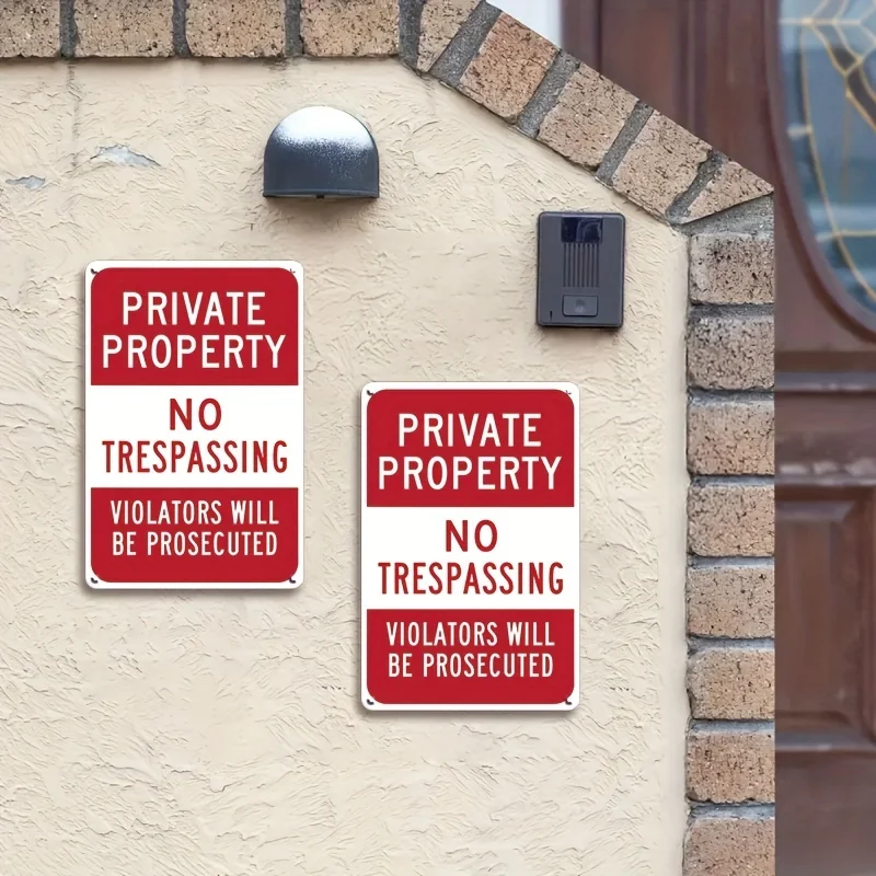 Retro charm | Durable "personal property" and "no trespassing" metal sign, easy to hang, retro style, 8x12 inches