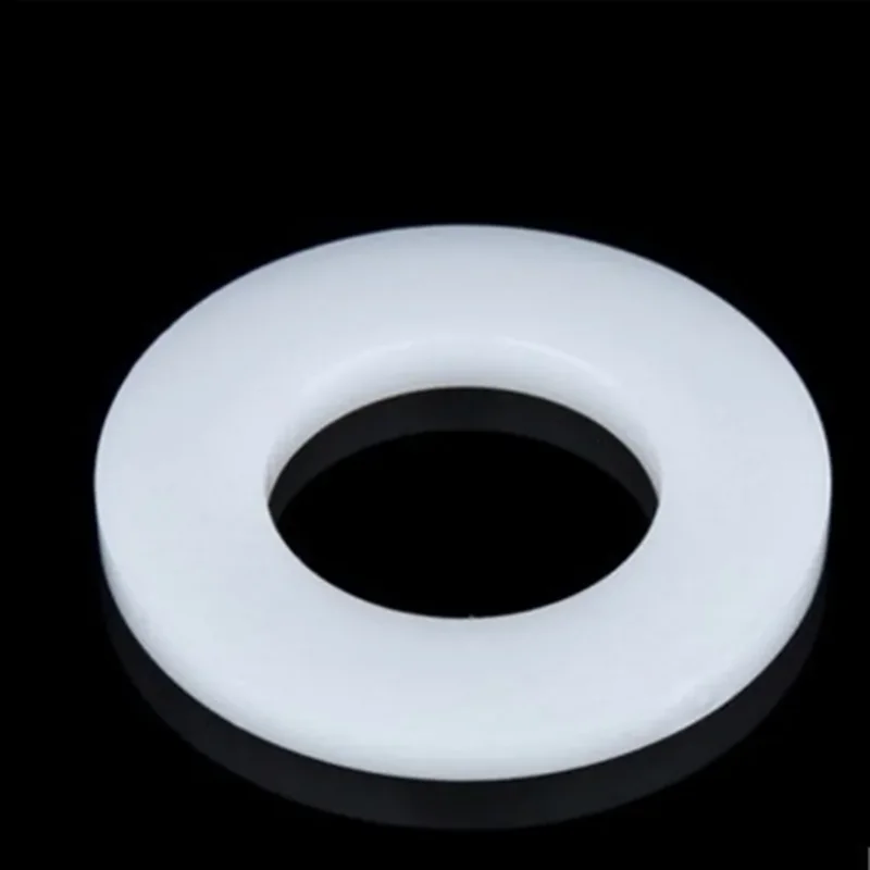 100Pcs M2 M2.5 M3 M4 M6 M8 M10 M12 White Plastic Nylon Flat Washer Plane Spacer Insulation Gasket Ring Thickness 1/1.5/2mm