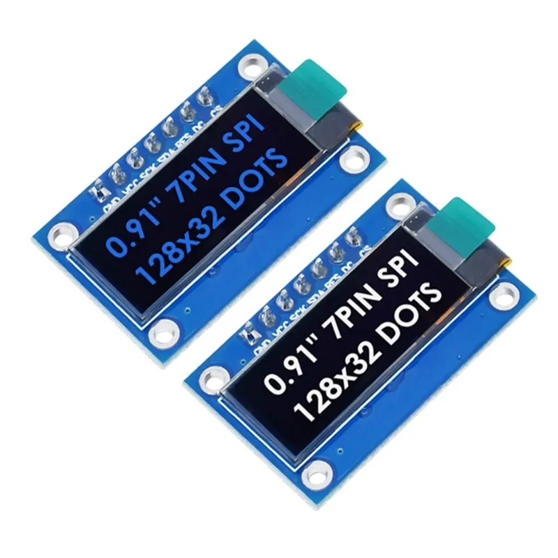 SSD1306 7PIN 0.91inch 128x32 SPI OLED Module 0.91" OLED Display Module White Blue OLED Screen Board For Arduino