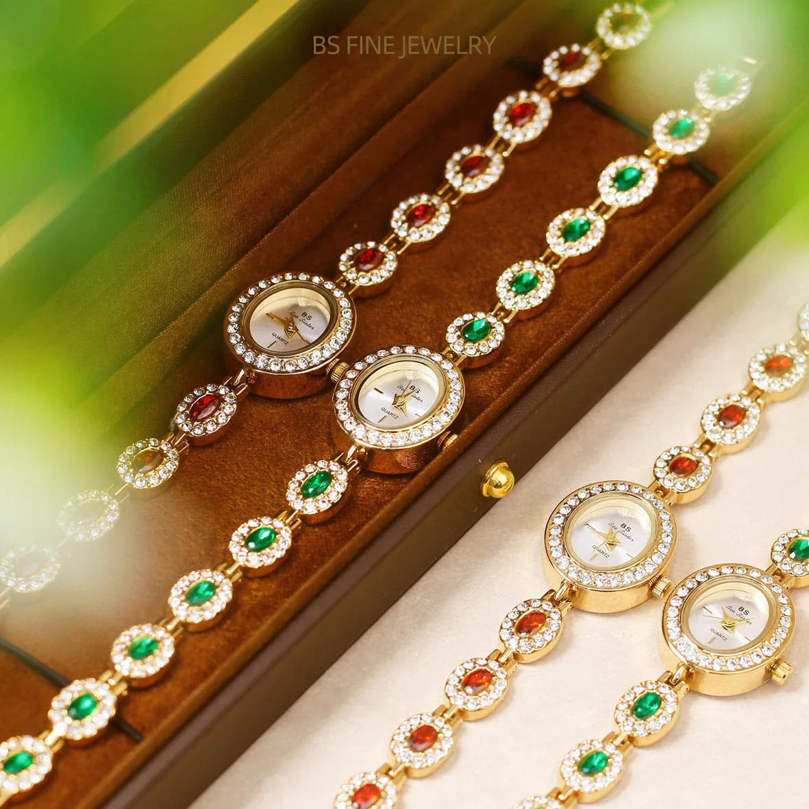 Women Chain Watch Light Luxury Brand Antique Rainbow Bracelet Wristwatch Waterproof Ladies Fashion Quartz Watches