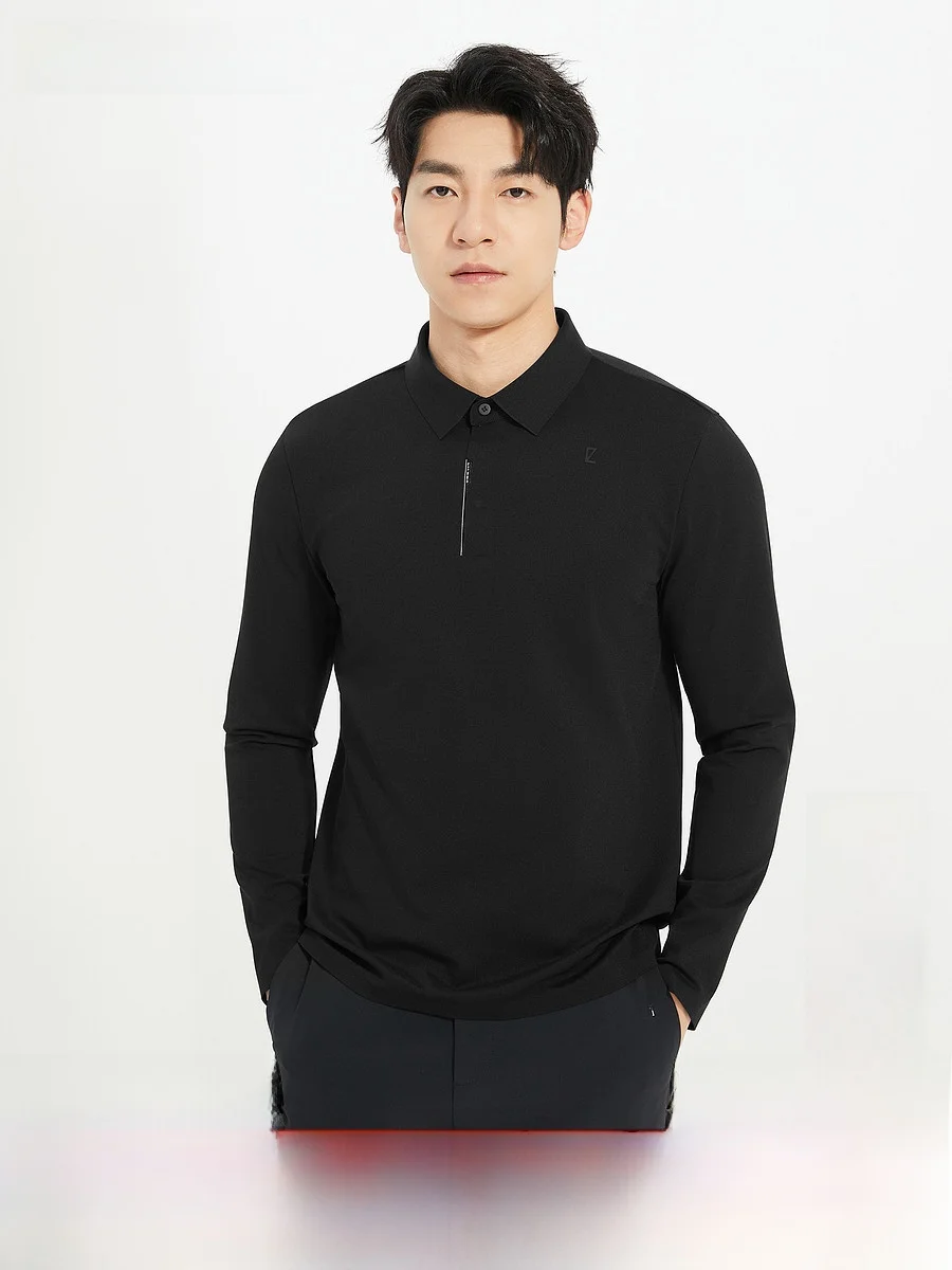 Lilanz Slim Fit Pure Color  Shirt Men's Casual Fashion Urban Style Antibacterial Long Sleeve T-Shirt for Commuting